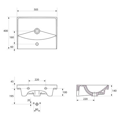 Attēls no Umywalka Cersanit City 50,5cm (K35-005)