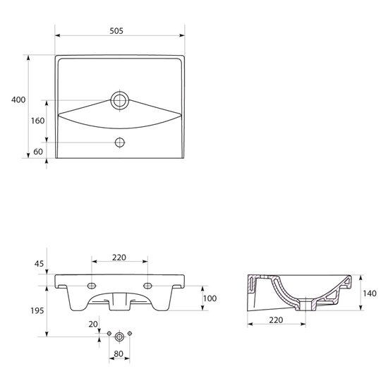 Picture of Umywalka Cersanit City 50,5cm (K35-005)