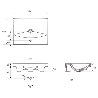 Attēls no Umywalka Cersanit City 60cm (K35-006)