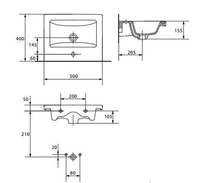 Attēls no Umywalka Cersanit Como 50cm (K32-002-BOX)