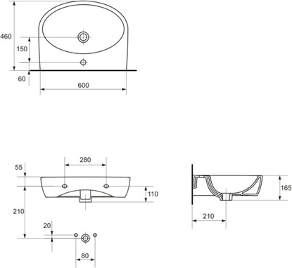 Attēls no Umywalka Cersanit Parva 60cm (K27-031)