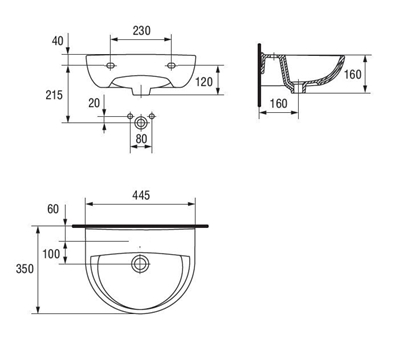 Attēls no Umywalka Cersanit President 44,5cm (K08-001)