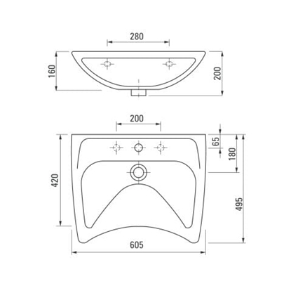 Изображение Umywalka Deante Vital 60,5cm (CDV 6U6W)
