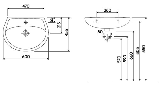 Изображение Umywalka Koo Idol 60cm (M11160000)