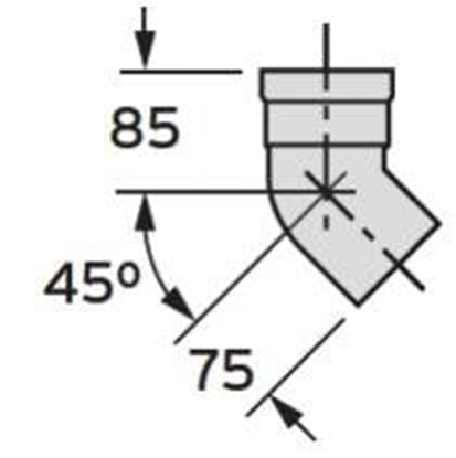 Изображение Vaillant Kolanko 45° DN80 - 303259