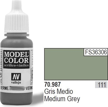 Attēls no Vallejo Farba Nr111 Medium Grey 17ml - 70987