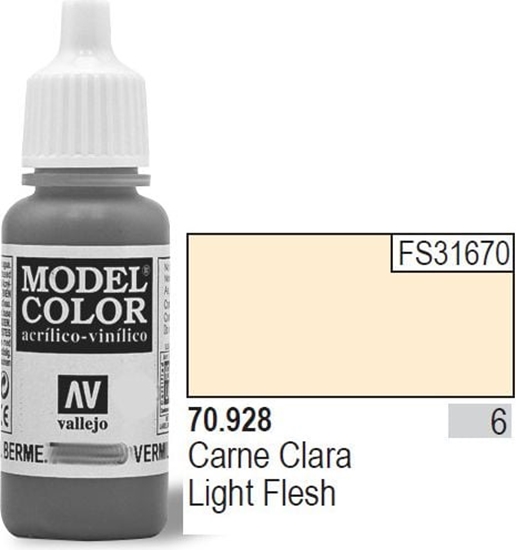 Изображение Vallejo Farba Nr6 Light Flesh Matt 17ml - 70928
