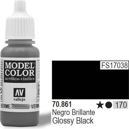 Attēls no Vallejo VALLEJO Farba Nr170 Glossy Black 17ml - 70861