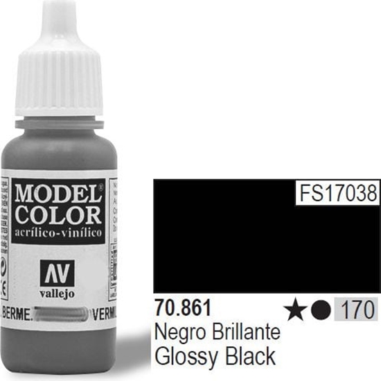 Picture of Vallejo VALLEJO Farba Nr170 Glossy Black 17ml - 70861