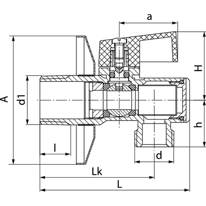 Picture of Valvex Zawór ktowy Angel Plus z ltrem 1/2"x3/8"  (1481900)