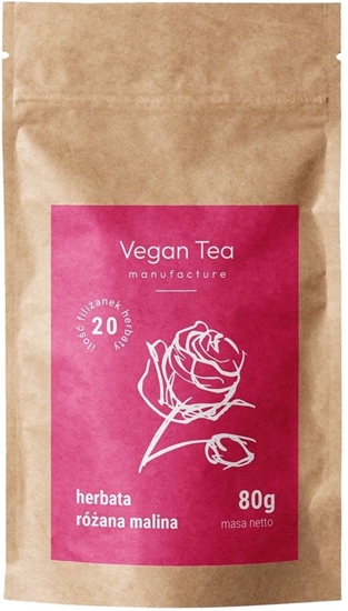 Picture of Vegan Tea Herbata biaa Róana Malina - opakowanie uzupeniajce 80g