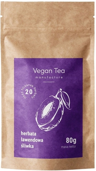 Picture of Vegan Tea Herbata czarna Lawendowa liwka - opakowanie uzupeniajce 80g