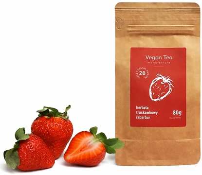 Picture of Vegan Tea Herbata owocowa Truskawkowy Rabarbar - opakowanie uzupeniajce 80g