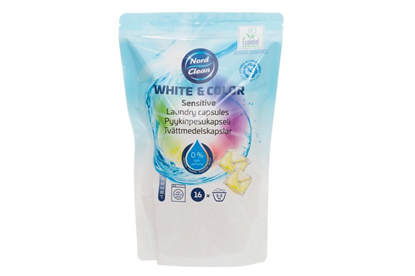 Изображение Veļas mazgāšanas kapsulas NordClean Sensitive 16gb