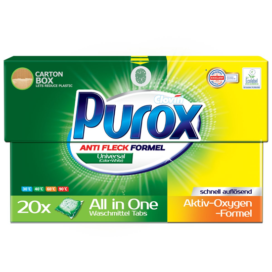 Изображение Veļas mazgāšanas kapsulas Purox Universal 20gb