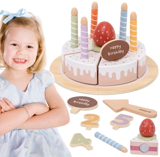 Изображение Viga 44286 PolarB Drewniany tort urodzinowy do zabawy
