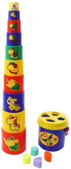 Picture of Wader Piramidka Nr3 (16 elem.)we wiaderku w siatce (52605)