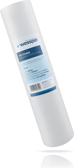 Изображение Wessper Wkad do filtra 10" piankowy polipropylenowy 5 mikronów