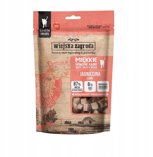 Изображение Wiejska Zagroda Przysmak dla kota Mikkie smaczne kski Jagnicina (dorosy) 100g