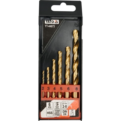 Picture of Wierto Yato do metalu tytanowe walcowe 2 4 5 3 6 8mm zestaw (YT-44673)