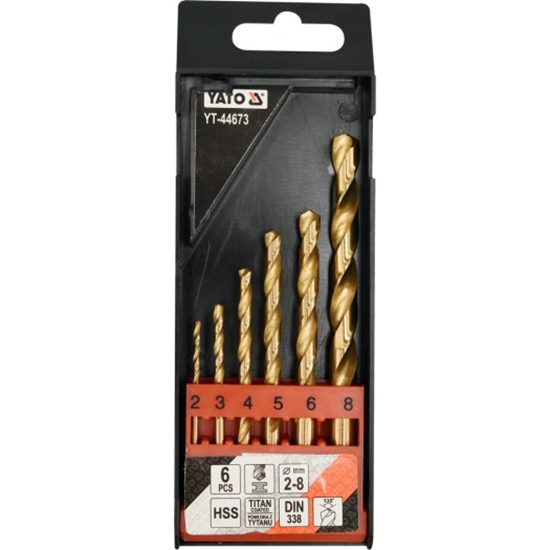 Picture of Wierto Yato do metalu tytanowe walcowe 2 4 5 3 6 8mm zestaw (YT-44673)
