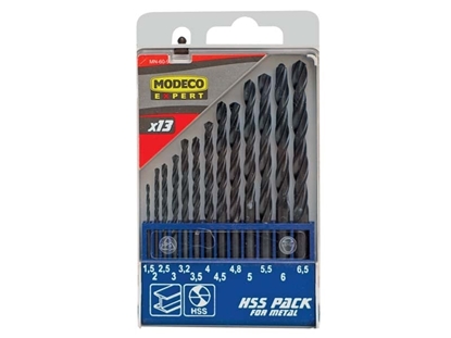 Picture of Wierto Modeco do metalu HSS walcowe 1,5 2 4,5 4 5,5 5 4,8 3 2,5 3,5 6 3,2 6,5mm zestaw (MN-60-932)