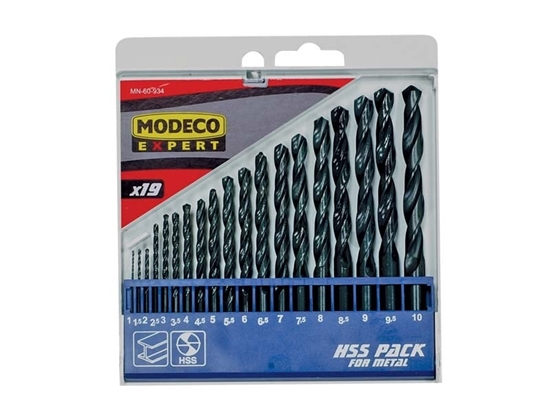 Picture of Wierto Modeco do metalu HSS walcowe 1,5 2 7 4,5 4 5,5 5 1 3 2,5 3,5 6 10 6,5 7,5 8 8,5 9 9,5mm zestaw (MN-60-934)