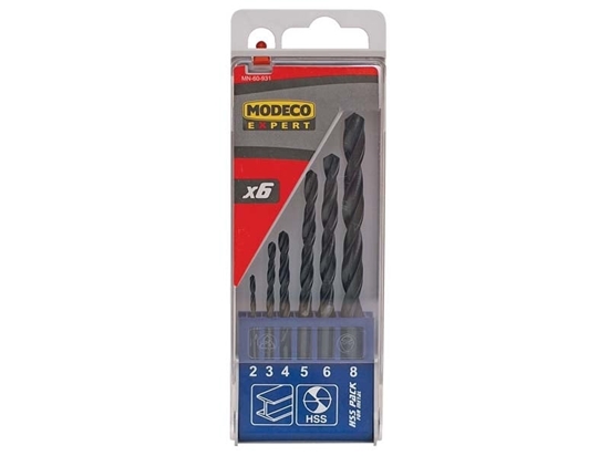 Picture of Wierto Modeco do metalu HSS walcowe 2 4 5 3 6 8mm zestaw (MN-60-931)