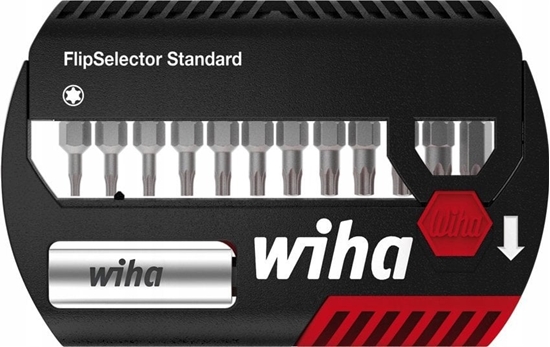 Изображение Wiha Wiha bit set FlipSelector Standard, TORX (black/red, 15 pieces, with belt clip)