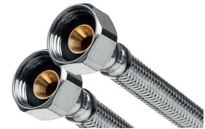 Изображение Wyk przyczeniowy Invena Wyk w oplocie 25cm gwint wewn. - wewn. 1/2"W x 1/2"W - WS-01-025