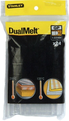 Attēls no Wkady klejowe Stanley 7 mm x 100 mm przezroczyste 24 szt. 1-GS10DT