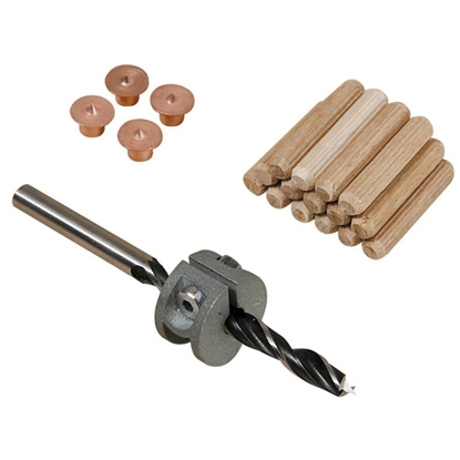 Изображение Wolfcraft Zestaw: wierto, ogranicznik gbokoci, 4 znaczniki, koki 10mm komplet (2918000)