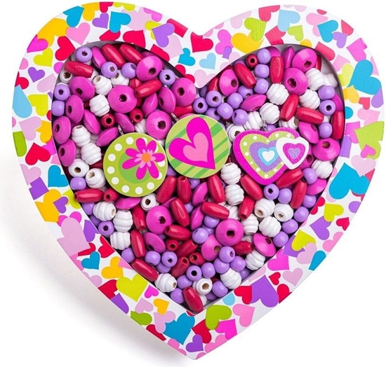 Изображение Woodyland Koraliki drewniane z ramk serce