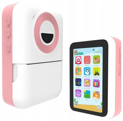 Picture of Xrec Mini Tablet Ai 4" Natychmiastowy aparat Drukarka Kamera Dla Dzieci Róowy