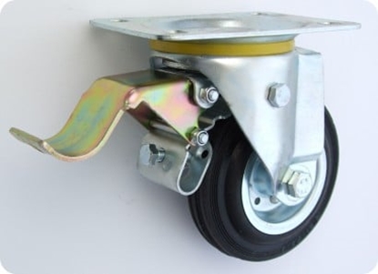 Attēls no Zabi Koo metalowo-gumowe w obudowie skrtnej z hamulcem 125mm - 25H