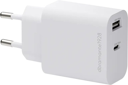 Изображение Zasilacz do laptopa dbramante re-charge - Zasilacz - 25 Watt - 2 wyjcia (24 pin USB-C, USB) - biay