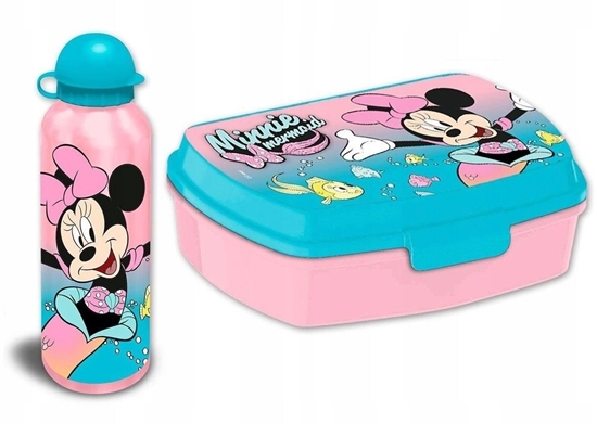 Изображение Zestaw 2w1 niadaniówka Lunchbox + Bidon Butelka Dla Dziecka Myszka Minnie / Mn30011