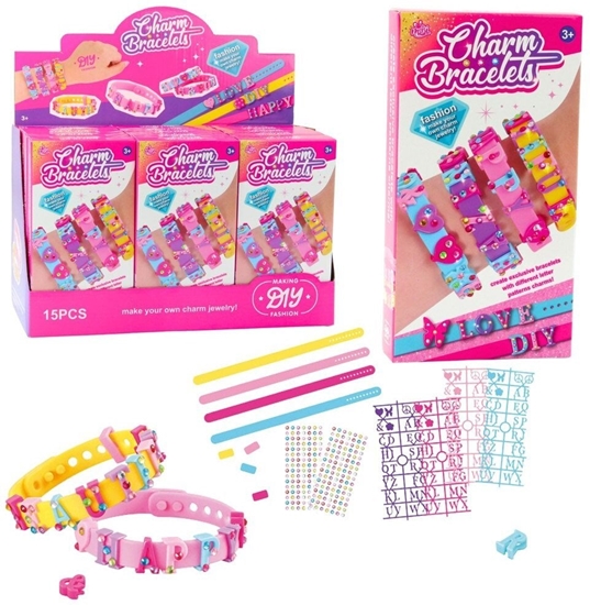 Изображение Zestaw Bransoletek DIY Zawieszki Litery 4 Bransoletki Regulowane EDUKAMP