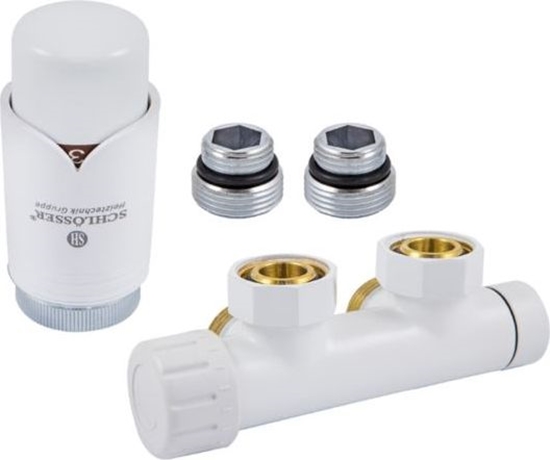 Picture of Zestaw duo-plex 3/4xM22x1,5 ktowy lewy biay + Nypel 2szt. 1/2 x 3/4(gowica na zasilaniu instalacji)