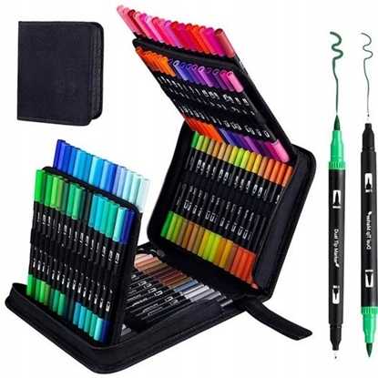 Picture of Zestaw Kolorowych Pisaków Dwustronnych Wodoodporne 120 Elementów