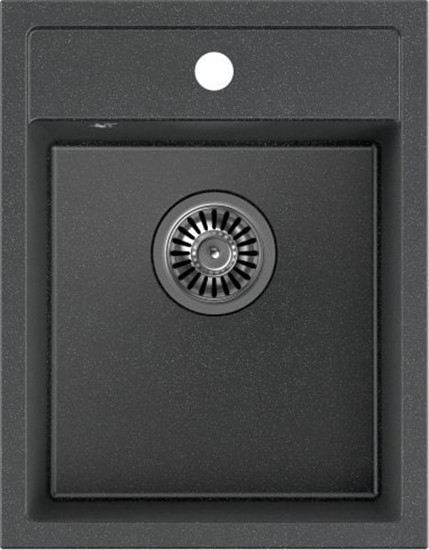 Picture of Zlewozmywak Quadron JOHNNY 90 Steingran zlewozmywak granitowy czarny 1-komorowy z/o (39x50x20), z syfonem stal szlachetna