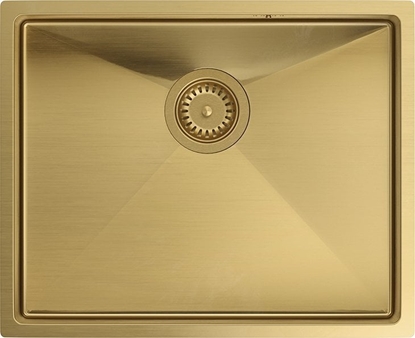Picture of Zlewozmywak Quadron PAUL SteelQ  PVD zoty z syfonem 1-komorowy b/o wersja wpuszczana + szablon + zaczepy