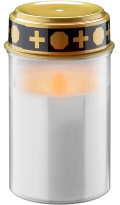 Изображение Znicz nagrobny LED, biay - Wersja kolorystyczna biay-zoty