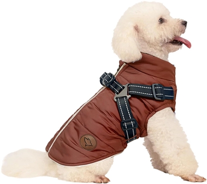 Picture of ZOLUX Kurtka puchowa z szelkami dla psa R.30 ceglasta