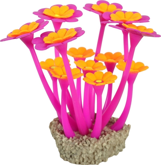 Изображение Zolux Ozdoba do akwarium FLOWERS 2 fioletowo-pomaraczowa fluorescencyjna