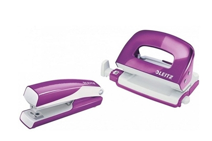 Изображение Zszywacz Leitz Zszywacz i dziurkacz mini WOW fioletowy 55612062