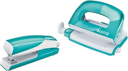 Изображение Zszywacz Leitz Zszywacz i dziurkacz mini WOW lodowy niebieski 55612051