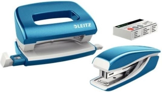 Изображение Zszywacz Leitz Zszywacz i dziurkacz mini WOW niebieski 55612036