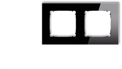 Picture of ICON Ramka uniwersalna podwójna kwadratowa - efekt szka (ramka: czarna spód: czarny) 12-12-IRSK-2