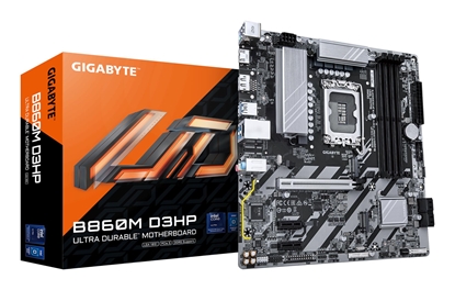 Attēls no Mainboard|GIGABYTE|Intel B860 Express|LGA1851|Micro-ATX|Memory DDR5|Memory slots 4|2xPCI-Express 1x|1xPCI-Express 16x|2xM.2|1xHDMI|1xDisplayPort|1xAudio-In|1xAudio-Out|1xMicrophone|3xUSB 2.0|3xUSB 3.2|1xPS/2|1xRJ45|B860MD3HP1.0